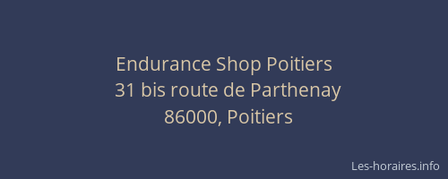 Endurance Shop Poitiers