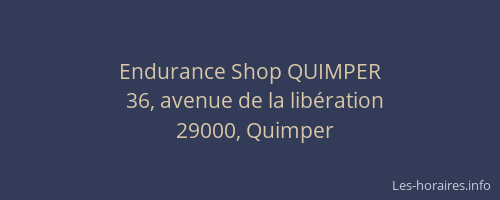 Endurance Shop QUIMPER