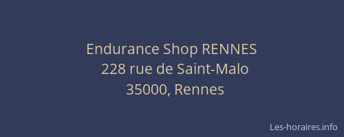 Endurance Shop RENNES