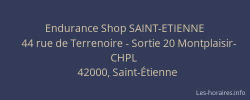 Endurance Shop SAINT-ETIENNE