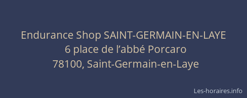 Endurance Shop SAINT-GERMAIN-EN-LAYE