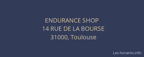 ENDURANCE SHOP