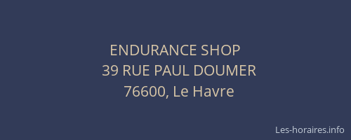 ENDURANCE SHOP