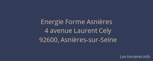 Energie Forme Asnières