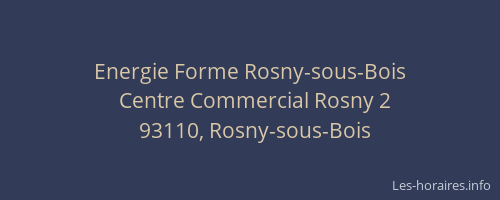 Energie Forme Rosny-sous-Bois