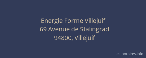 Energie Forme Villejuif