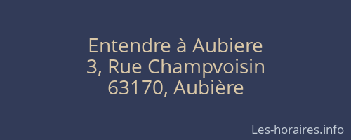 Entendre à Aubiere
