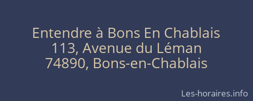 Entendre à Bons En Chablais