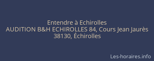 Entendre à Echirolles