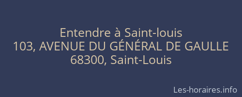 Entendre à Saint-louis
