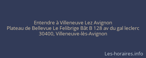 Entendre à Villeneuve Lez Avignon