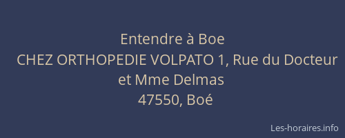 Entendre &agrave; Boe