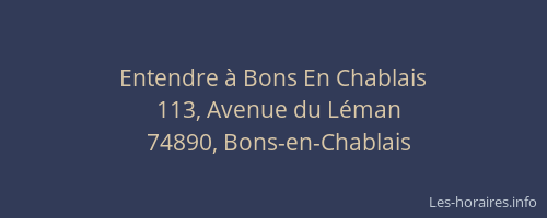 Entendre &agrave; Bons En Chablais