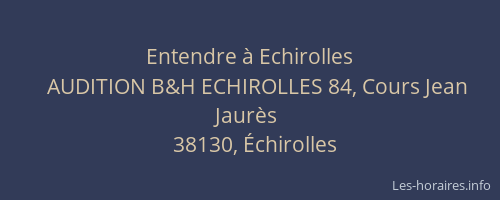 Entendre &agrave; Echirolles