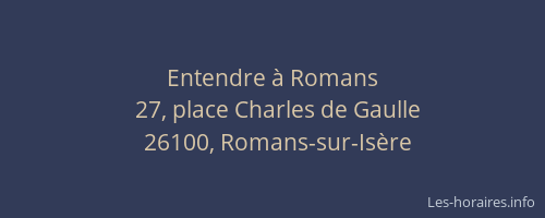 Entendre &agrave; Romans