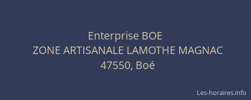 Enterprise BOE
