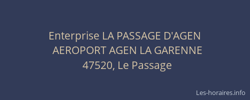 Enterprise LA PASSAGE D'AGEN
