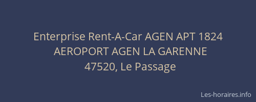 Enterprise Rent-A-Car AGEN APT 1824
