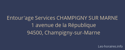 Entour'age Services CHAMPIGNY SUR MARNE