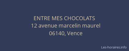 ENTRE MES CHOCOLATS