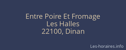 Entre Poire Et Fromage