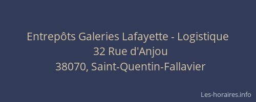 Entrepôts Galeries Lafayette - Logistique