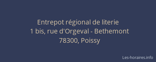 Entrepot r&eacute;gional de literie