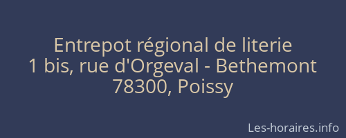 Entrepot régional de literie