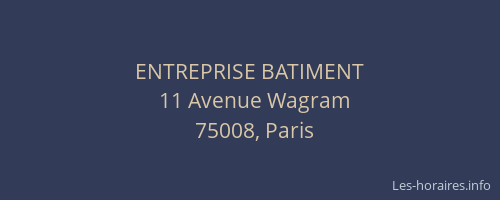 ENTREPRISE BATIMENT