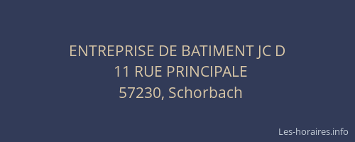ENTREPRISE DE BATIMENT JC D