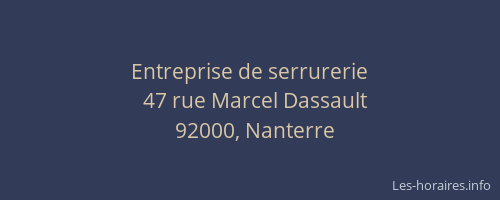 Entreprise de serrurerie