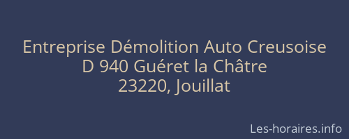 Entreprise Démolition Auto Creusoise