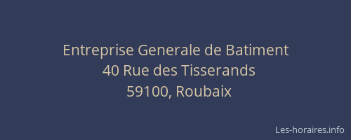 Entreprise Generale de Batiment