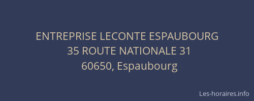 ENTREPRISE LECONTE ESPAUBOURG