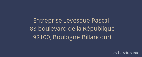 Entreprise Levesque Pascal