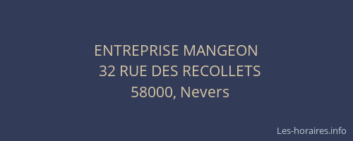 ENTREPRISE MANGEON