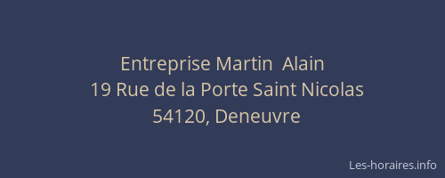 Entreprise Martin  Alain