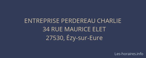 ENTREPRISE PERDEREAU CHARLIE