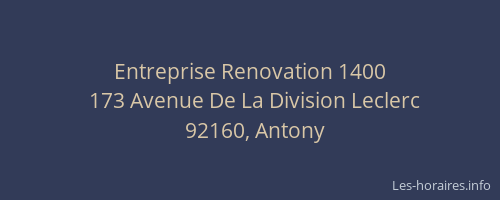Entreprise Renovation 1400