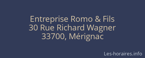 Entreprise Romo & Fils