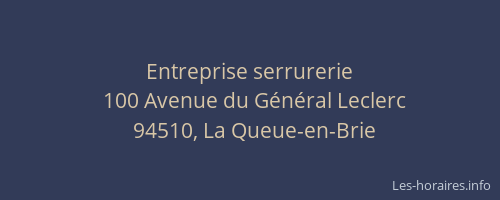 Entreprise serrurerie