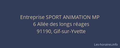 Entreprise SPORT ANIMATION MP