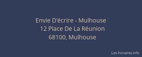 Envie D'écrire - Mulhouse