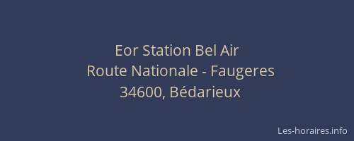 Eor Station Bel Air