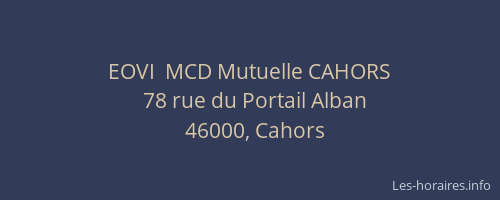EOVI  MCD Mutuelle CAHORS