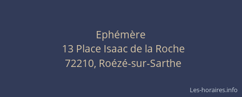 Eph&eacute;m&egrave;re