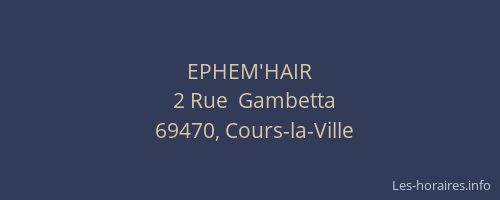 EPHEM'HAIR