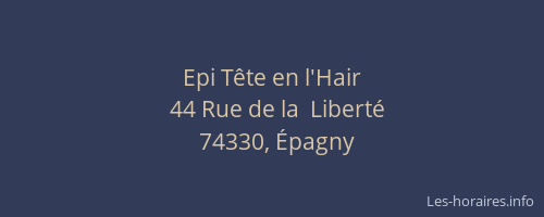 Epi T&ecirc;te en l'Hair