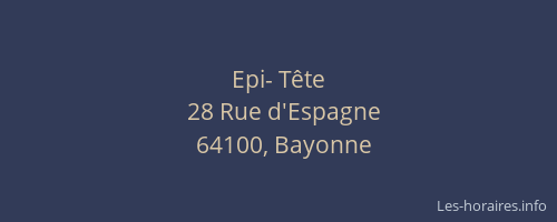 Epi- T&ecirc;te