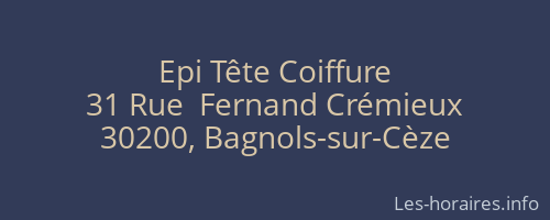 Epi Tête Coiffure